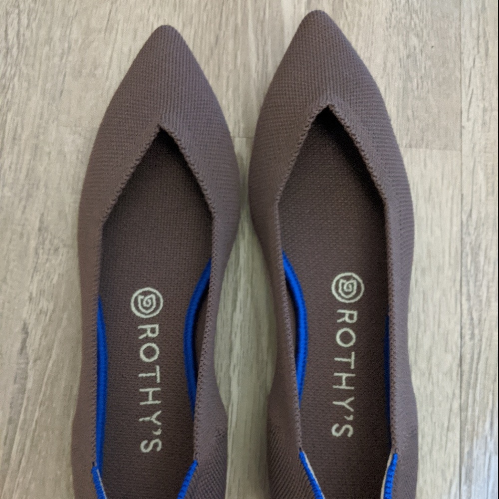 Mink Rothys pointed toe flat